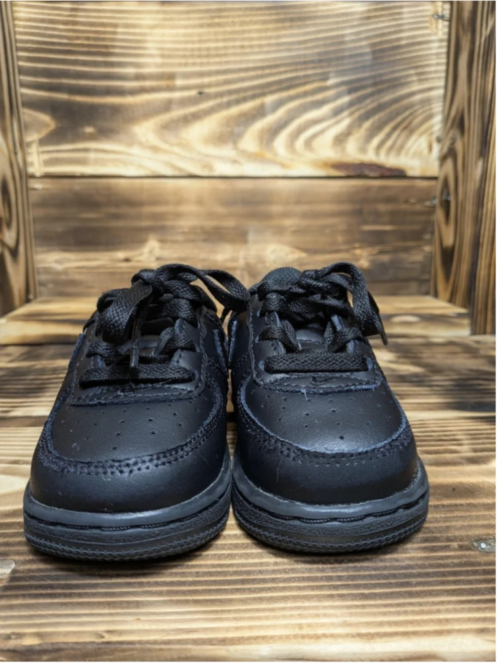 Nike Air Force 1 Low Shoes Kids Size 4C All Black Leather Low Top Sneakers